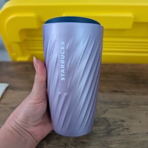 Starbucks Metallic Lilac Subzero Ceramic 12oz Insulated Tumbler w/ Blue Lid